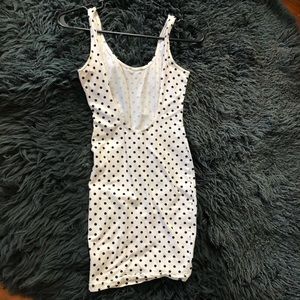 Polka Dot Stretchy Backless Bodycon Tank Top Dress